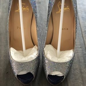 Beautiful, sparkly, sexy Louboutin peep toe heels